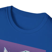 Load image into Gallery viewer, Magical Cat T-Shirt, Unisex Softstyle Tee, Halloween Costume Shirt, Wizard Cat Apparel, Gift for Cat Lovers, Witch Kitty Tee