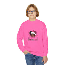 Load image into Gallery viewer, Christmas Lover Youth Crewneck Sweatshirt, Kids Holiday Jumper, Just A Girl Who Loves Christmas Pullover, Festive Children's Sweatshirt,