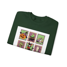 Load image into Gallery viewer, Halloween Themed Unisex Crewneck Sweatshirt, Cozy Fall Layering, Spooky Season Apparel, Pumpkin, Ghost, Witch Design