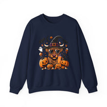 Load image into Gallery viewer, Halloween Dog Sweatshirt, Unisex Crewneck, Cozy Fall Apparel, Spooky Season Gift, Pet Lover's Top