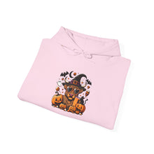Load image into Gallery viewer, Halloween Cat Witch Hoodie | Cozy Unisex Sweatshirt | Pumpkin Patch, Spooky Season, Fall Fashion, Halloween Gift, Casual Wear