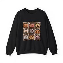 Load image into Gallery viewer, Halloween Pumpkin Patch Crewneck Sweatshirt, Cozy Fall Sweater, Unisex Halloween Apparel, Spooky Season Gear, Perfect for Halloween Parties