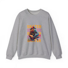 Load image into Gallery viewer, Skater Bear Crewneck Sweatshirt - Cool Aesthetic for Skate Lovers, Perfect Gift for Birthdays, Casual Wear, Unisex Sweater, Streetwear