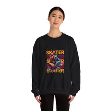 Load image into Gallery viewer, Skater Bear Crewneck Sweatshirt - Cool Aesthetic for Skate Lovers, Perfect Gift for Birthdays, Casual Wear, Unisex Sweater, Streetwear
