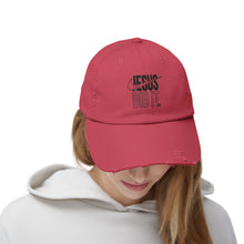 Load image into Gallery viewer, Unisex Distressed Cap - Jesus Did It Hat, Casual Fashion, Faith-Based Gift, Religious Accessory, Everyday Wear
