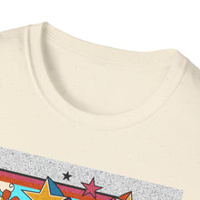 Load image into Gallery viewer, Groovy Unisex Softstyle T-Shirt, Retro Graphic Tee, Peace Sign Shirt, Flower Power Top, Vintage Style Apparel, Bohemian Summer Tee