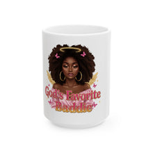 Load image into Gallery viewer, God's Favorite Baddie Ceramic Mug - Empowering Gift, Birthday Present, Coffee Lover's Mug, Inspirational Drinkware, Unique Home Decor