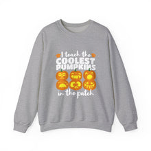Load image into Gallery viewer, Halloween Pumpkin Crewneck Sweatshirt, Unisex Fall Apparel, Cozy Sweatshirt, Halloween Gift, Pumpkin Design, Casual Wear, Autumn Fashion