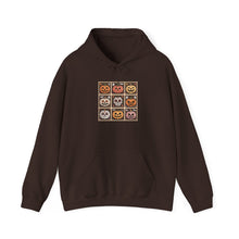 Load image into Gallery viewer, Spooky Halloween Hoodie with Pumpkin Faces, Unisex Sweatshirt, Cozy Fall Fashion, Halloween Gift, Casual Autumn Wear