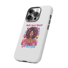 Load image into Gallery viewer, Inspirational Phone Case, Pray Wait Trust God Has a Plan, Spiritual Gift, Motivational Decor, Faith-Based Accessory