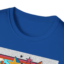 Load image into Gallery viewer, Groovy Unisex Softstyle T-Shirt, Retro Graphic Tee, Peace Sign Shirt, Flower Power Top, Vintage Style Apparel, Bohemian Summer Tee