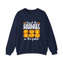 Load image into Gallery viewer, Halloween Pumpkin Crewneck Sweatshirt, Unisex Fall Apparel, Cozy Sweatshirt, Halloween Gift, Pumpkin Design, Casual Wear, Autumn Fashion
