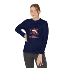 Load image into Gallery viewer, Christmas Kids Long Sleeve Tee, Just A Girl Who Loves Holiday Shirt, Children's Gift, Festive Youth Top, Winter Apparel