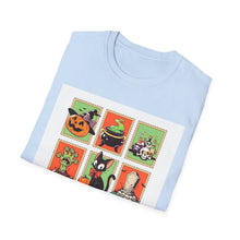 Load image into Gallery viewer, Halloween Themed T-Shirt, Unisex Softstyle Tee for Fall, Trick or Treat Shirt, Spooky Casual Wear, Halloween Party Apparel
