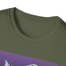 Load image into Gallery viewer, Magical Cat T-Shirt, Unisex Softstyle Tee, Halloween Costume Shirt, Wizard Cat Apparel, Gift for Cat Lovers, Witch Kitty Tee