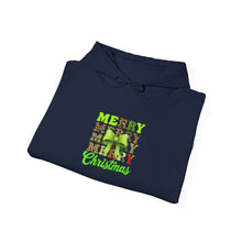 Load image into Gallery viewer, Merry Christmas Hooded Sweatshirt, Unisex Sweatshirt for Holidays, Festive Winter Wear, Cozy Gift for Family, Christmas Style