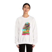 Load image into Gallery viewer, Funny Skull Quotes Unisex Sweatshirt, Happy Vibes Sweater, Silly Skeleton Jumper, Motivational Pullover, Cool Graphic Crewneck, Comfortable