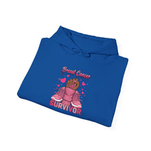 Load image into Gallery viewer, Breast Cancer Survivor Hoodie, Empowerment Sweatshirt, Supportive Gift, Unisex Hooded Sweatshirt, Cancer Awareness Apparel