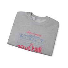 Load image into Gallery viewer, Faith-Inspired Crewneck Sweatshirt, Cozy Church Wear, Christian Apparel, Gift for Believers, Jesus Paid It All