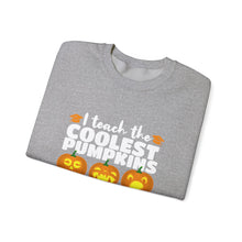 Load image into Gallery viewer, Halloween Pumpkin Crewneck Sweatshirt, Unisex Fall Apparel, Cozy Sweatshirt, Halloween Gift, Pumpkin Design, Casual Wear, Autumn Fashion