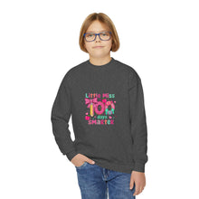 Load image into Gallery viewer, Kids Crewneck Sweatshirt - Little Miss Smarty Design, Perfect Gift for Students, Birthday, Back to School, Cute & Cozy
