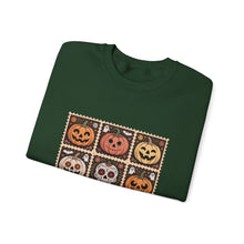 Load image into Gallery viewer, Halloween Pumpkin Patch Crewneck Sweatshirt, Cozy Fall Sweater, Unisex Halloween Apparel, Spooky Season Gear, Perfect for Halloween Parties