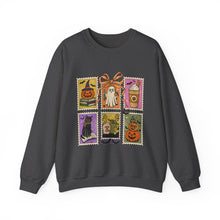 Load image into Gallery viewer, Halloween-Themed Crewneck Sweatshirt, Cozy Unisex Crew, Fall Fashion, Pumpkin Decor, Seasonal Gift, Cute Sweatshirt for October