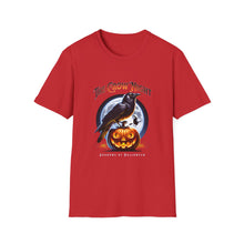 Load image into Gallery viewer, Halloween Crow Night Unisex T-Shirt, Spooky Graphic Tee, Gift for Halloween Lovers, Fall Fashion, Mens Womens Shirt