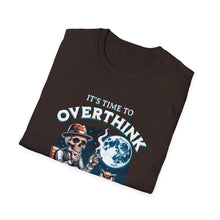 Load image into Gallery viewer, Skull & Moon Graphic T-Shirt, Unisex Halloween Tee, Cute Skeleton Apparel, Perfect for Fall, Spooky Vibes Fashion