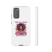 Load image into Gallery viewer, Inspirational Phone Case, Pray Wait Trust God Has a Plan, Spiritual Gift, Motivational Decor, Faith-Based Accessory