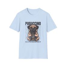 Load image into Gallery viewer, Pug Coffee Lover T-Shirt, Cute Pet Tee, Gifts for Dog Lovers, Unisex Casual Wear, Pugcino Graphic Tee, Pet Parent Apparel