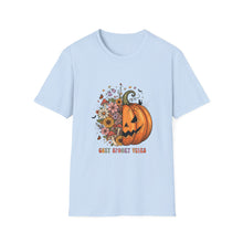 Load image into Gallery viewer, Cozy Spooky Vibes Unisex T-Shirt, Halloween Tee, Fall Apparel, Pumpkin Shirt, Casual Halloween Wear, Gift for Friends