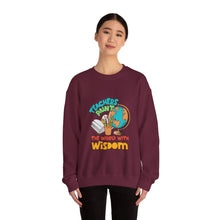 Load image into Gallery viewer, Wisdom-Themed Teacher Sweatshirt, Perfect Gift for Teachers, Unisex Crewneck, Comfortable and Stylish, Education Apparel, Back to School