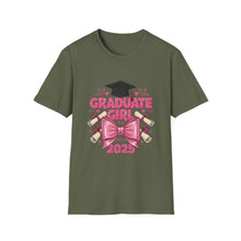 Load image into Gallery viewer, Graduation Girl T-Shirt, Unisex Tee for Graduates, Class of 2025 Shirt, Cute Graduation Gift, High School/College Graduate Apparel