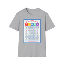 Load image into Gallery viewer, Autism Awareness Bingo T-Shirt, Unisex Softstyle Tee for Fundraising Events, Family Gatherings, Awareness Month, Gift for Supporters
