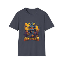 Load image into Gallery viewer, Funny Halloween T-Shirts, Haunted House Unisex Softstyle Tee - Spooky Costume Apparel, Scary Ghost Graphic Shirt, Trick or Treat Clothes,