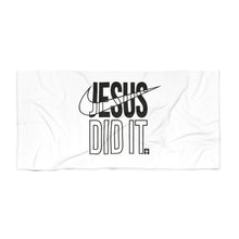Load image into Gallery viewer, Jesus Did It Beach Towel, Summer Pool Essential, Christian Gift, Funny Towel for Vacation, Unique Beach Accessory