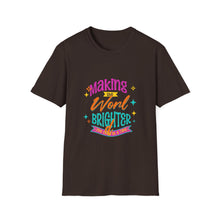 Load image into Gallery viewer, Bright World T-Shirt - Unisex Graphic Tee, Fun Casual Wear, Gifts for Friends, Uplifting Statement Shirt, Perfect for Celebrations