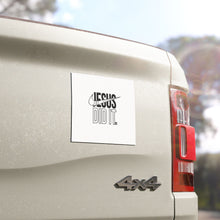 Load image into Gallery viewer, Jesus Did It Car Magnet, Faith-Based Car Decor, Christian Gift, Inspirational Magnet, Religious Car Accessory