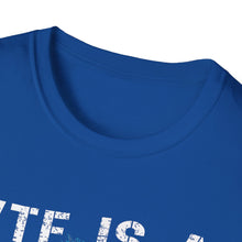 Load image into Gallery viewer, Witty Graphic Tee - "WTF is a Kilometer?" | Unisex Softstyle T-Shirt for Travel Lovers, Funnies, Humor Gifts, Casual Wear, Everyday Use