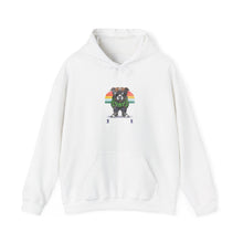 Load image into Gallery viewer, Rainbow Pride Hoodie with Cute Dog Design, Unisex Heavy Blend Sweatshirt, LGBT Gift, Cozy Casualwear, Animal Lover Apparel