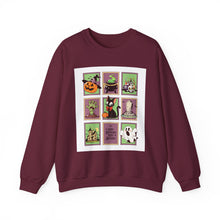 Load image into Gallery viewer, Halloween Themed Unisex Crewneck Sweatshirt, Cozy Fall Layering, Spooky Season Apparel, Pumpkin, Ghost, Witch Design