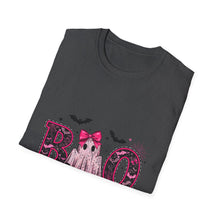 Load image into Gallery viewer, Cute Ghost 'Boo' Unisex Softstyle T-Shirt, Halloween Shirt, Funny Ghost Tee, Festive Apparel, Spooky Season Clothing
