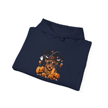 Load image into Gallery viewer, Halloween Cat Witch Hoodie | Cozy Unisex Sweatshirt | Pumpkin Patch, Spooky Season, Fall Fashion, Halloween Gift, Casual Wear