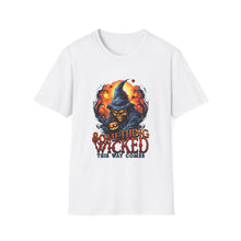 Load image into Gallery viewer, Something Wicked This Way Comes Unisex Softstyle T-Shirt, Halloween Shirt, Witch Tee, Fall Shirt, Casual Graphic Tee
