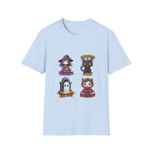 Load image into Gallery viewer, Kawaii Unisex Softstyle T-Shirt, Cute Tee, Japanese Style Shirt, Cozy Graphic Top, Fun Anime Fashion