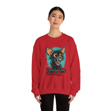 Load image into Gallery viewer, Cozy Halloween Sweatshirt, Beastly Fear Crewneck, Unisex Fall Apparel, Spooky Season Fashion, Halloween Gift Idea