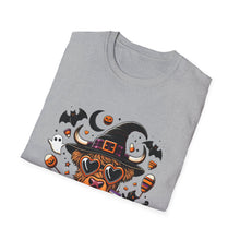 Load image into Gallery viewer, Halloween Witch Dog Unisex Softstyle T-Shirt, Cute Pet Tee, Halloween Costume, Fall Fashion, Spooky Season Top, Gift for Pet Lovers