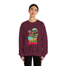 Load image into Gallery viewer, Funny Skull Quotes Unisex Sweatshirt, Happy Vibes Sweater, Silly Skeleton Jumper, Motivational Pullover, Cool Graphic Crewneck, Comfortable