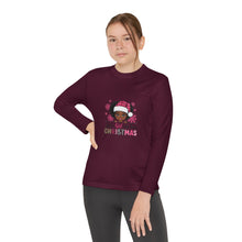 Load image into Gallery viewer, Christmas Kids Long Sleeve Tee, Just A Girl Who Loves Holiday Shirt, Children's Gift, Festive Youth Top, Winter Apparel